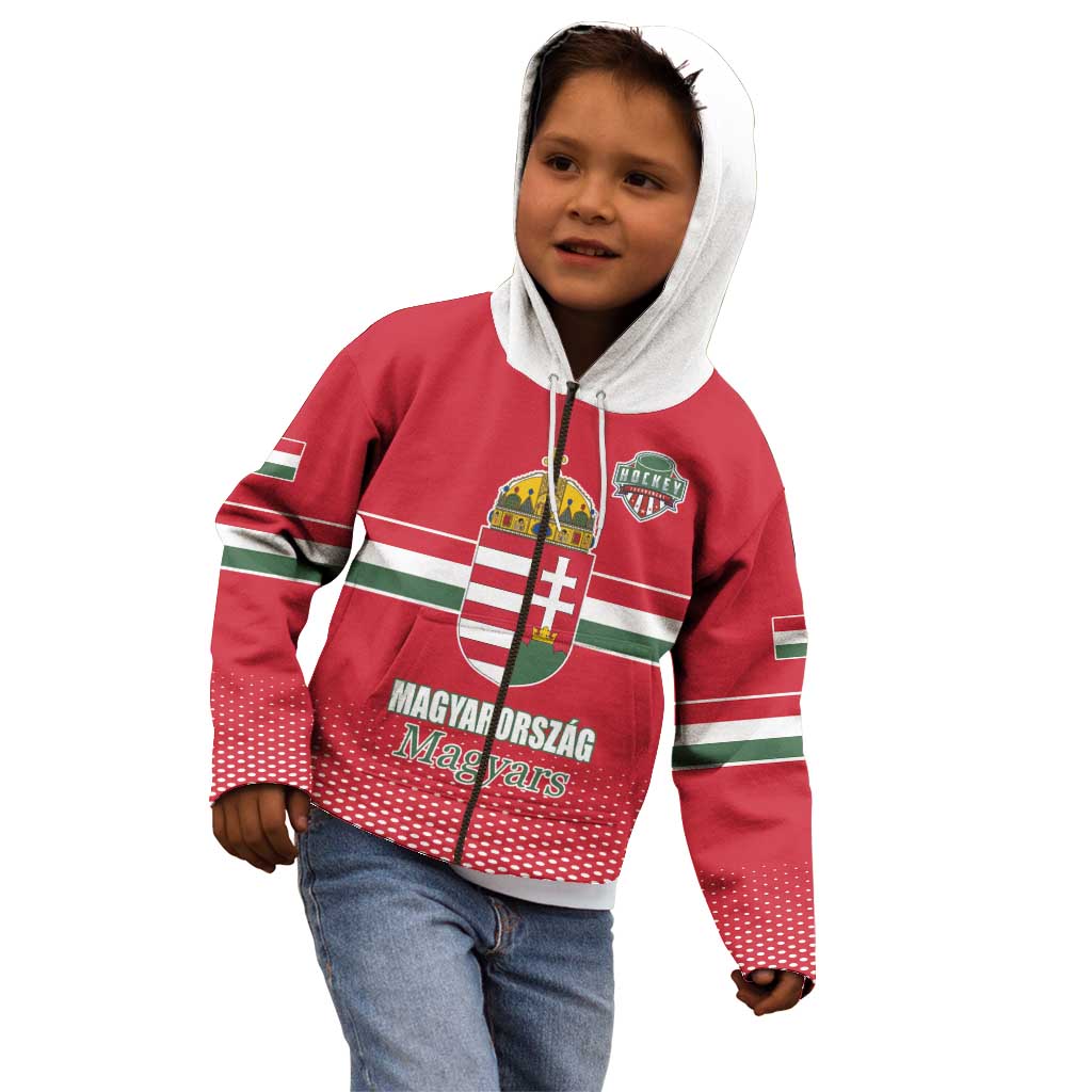Custom Hungary Ice Hockey Kid Hoodie Red Style Come on Magyars