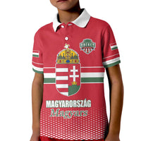 Custom Hungary Ice Hockey Kid Polo Shirt Red Style Come on Magyars