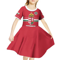 Custom Hungary Ice Hockey Kid Short Sleeve Dress Red Style Come on Magyars