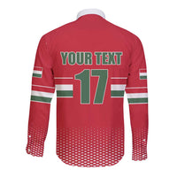 Custom Hungary Ice Hockey Long Sleeve Button Shirt Red Style Come on Magyars