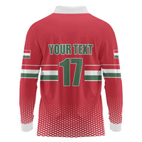 Custom Hungary Ice Hockey Long Sleeve Polo Shirt Red Style Come on Magyars