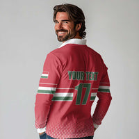 Custom Hungary Ice Hockey Long Sleeve Polo Shirt Red Style Come on Magyars