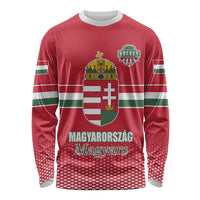 Custom Hungary Ice Hockey Long Sleeve Shirt Red Style Come on Magyars