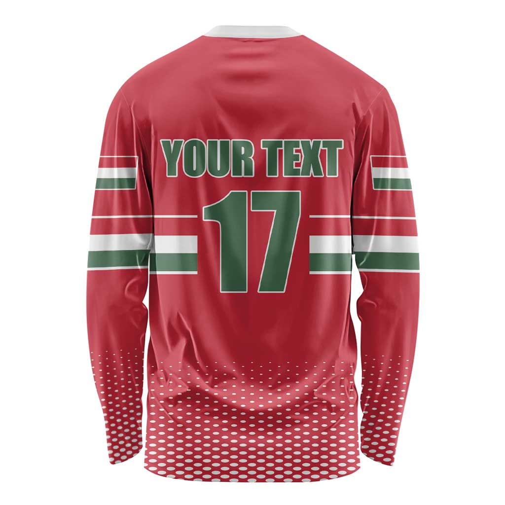 Custom Hungary Ice Hockey Long Sleeve Shirt Red Style Come on Magyars