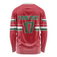 Custom Hungary Ice Hockey Long Sleeve Shirt Red Style Come on Magyars