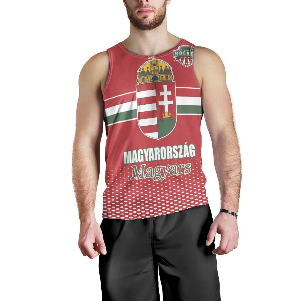 Custom Hungary Ice Hockey Men Tank Top Red Style Come on Magyars