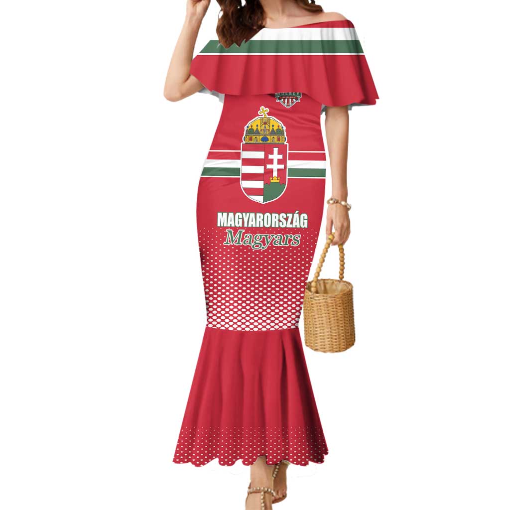 Custom Hungary Ice Hockey Mermaid Dress Red Style Come on Magyars