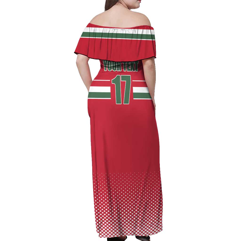 Custom Hungary Ice Hockey Off Shoulder Maxi Dress Red Style Come on Magyars