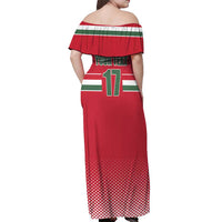 Custom Hungary Ice Hockey Off Shoulder Maxi Dress Red Style Come on Magyars