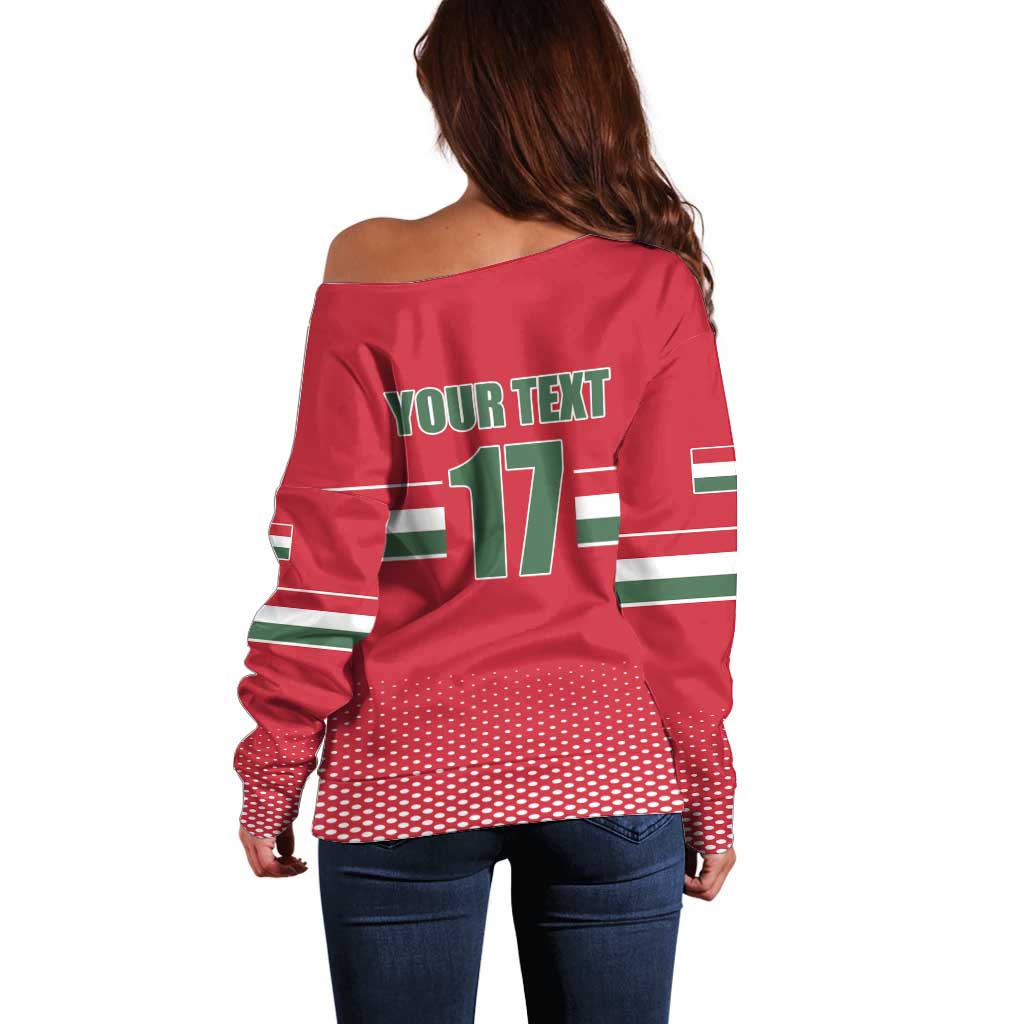 Custom Hungary Ice Hockey Off Shoulder Sweater Red Style Come on Magyars