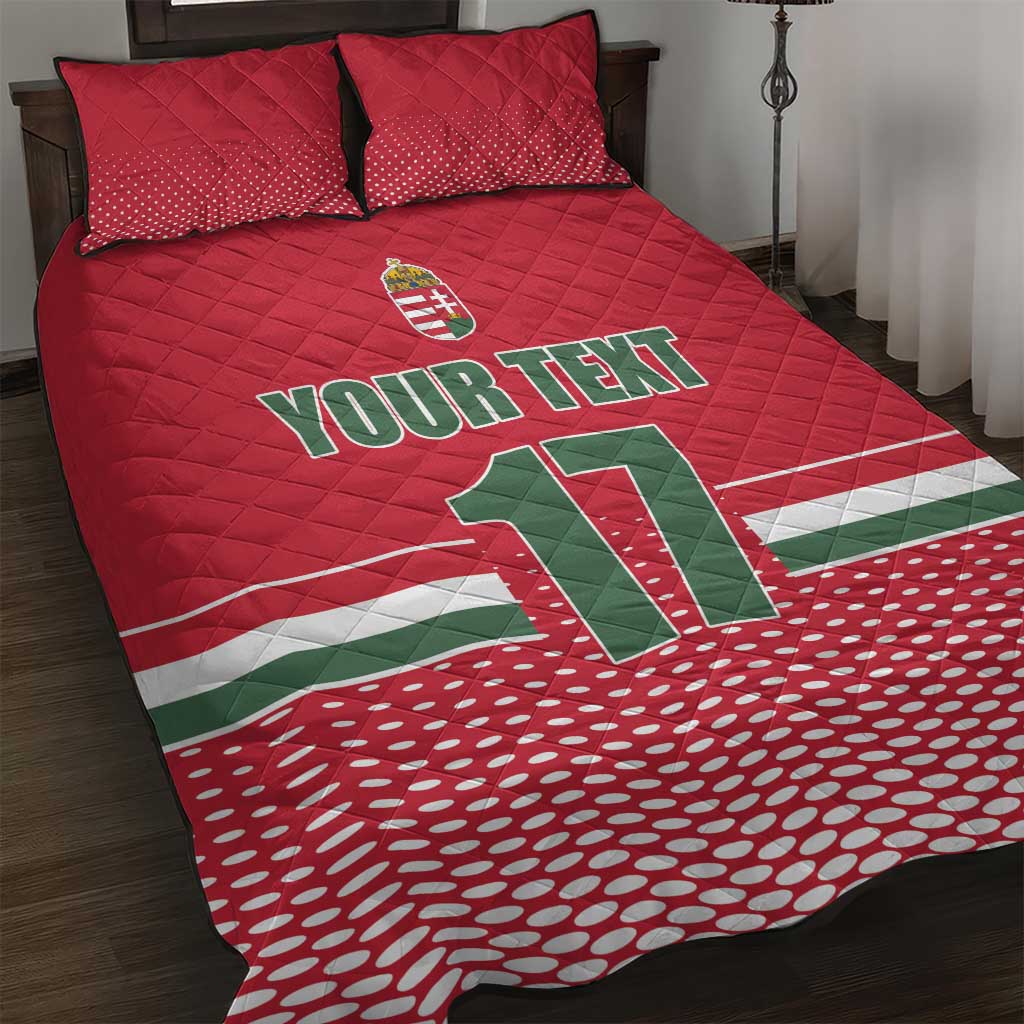 Custom Hungary Ice Hockey Quilt Bed Set Red Style Come on Magyars