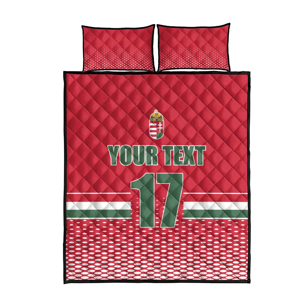 Custom Hungary Ice Hockey Quilt Bed Set Red Style Come on Magyars