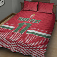 Custom Hungary Ice Hockey Quilt Bed Set Red Style Come on Magyars