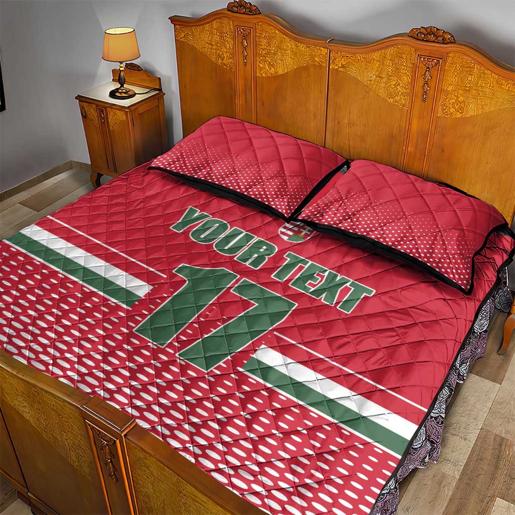 Custom Hungary Ice Hockey Quilt Bed Set Red Style Come on Magyars