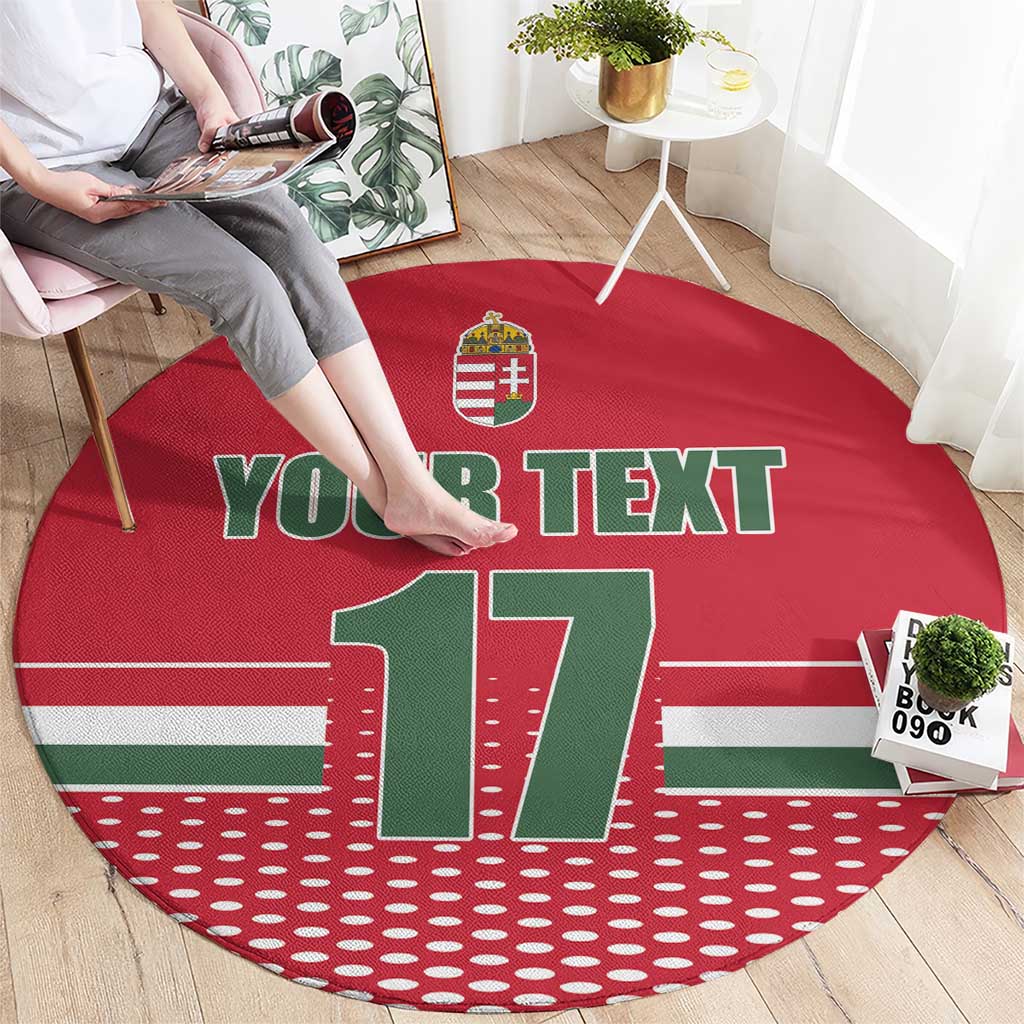Custom Hungary Ice Hockey Round Carpet Red Style Come on Magyars