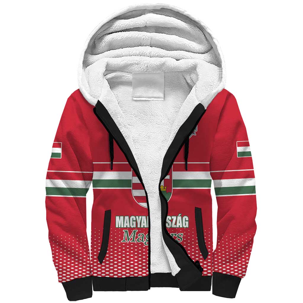 Custom Hungary Ice Hockey Sherpa Hoodie Red Style Come on Magyars