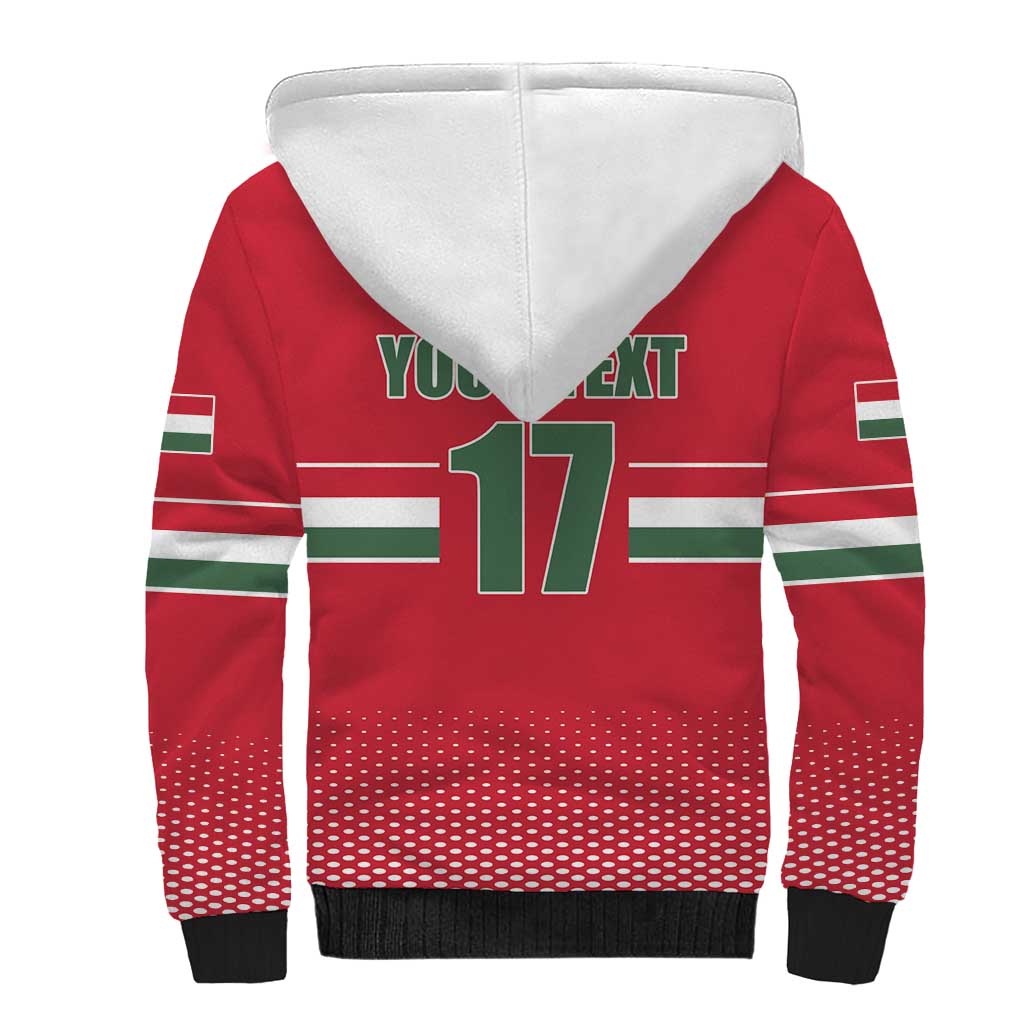 Custom Hungary Ice Hockey Sherpa Hoodie Red Style Come on Magyars