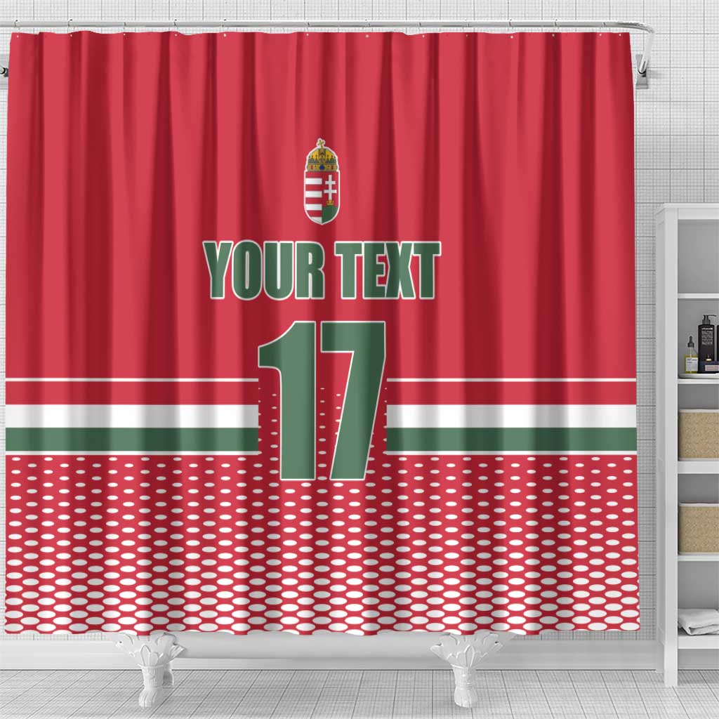 Custom Hungary Ice Hockey Shower Curtain Red Style Come on Magyars