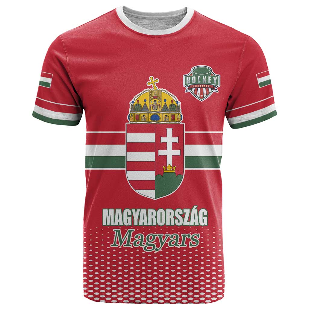 Custom Hungary Ice Hockey T Shirt Red Style Come on Magyars