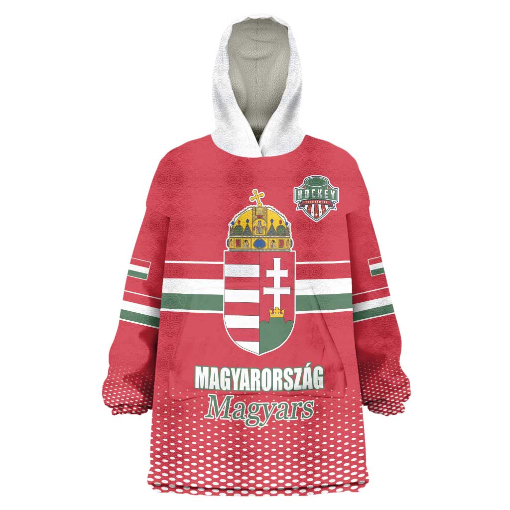 Custom Hungary Ice Hockey Wearable Blanket Hoodie Red Style Come on Magyars