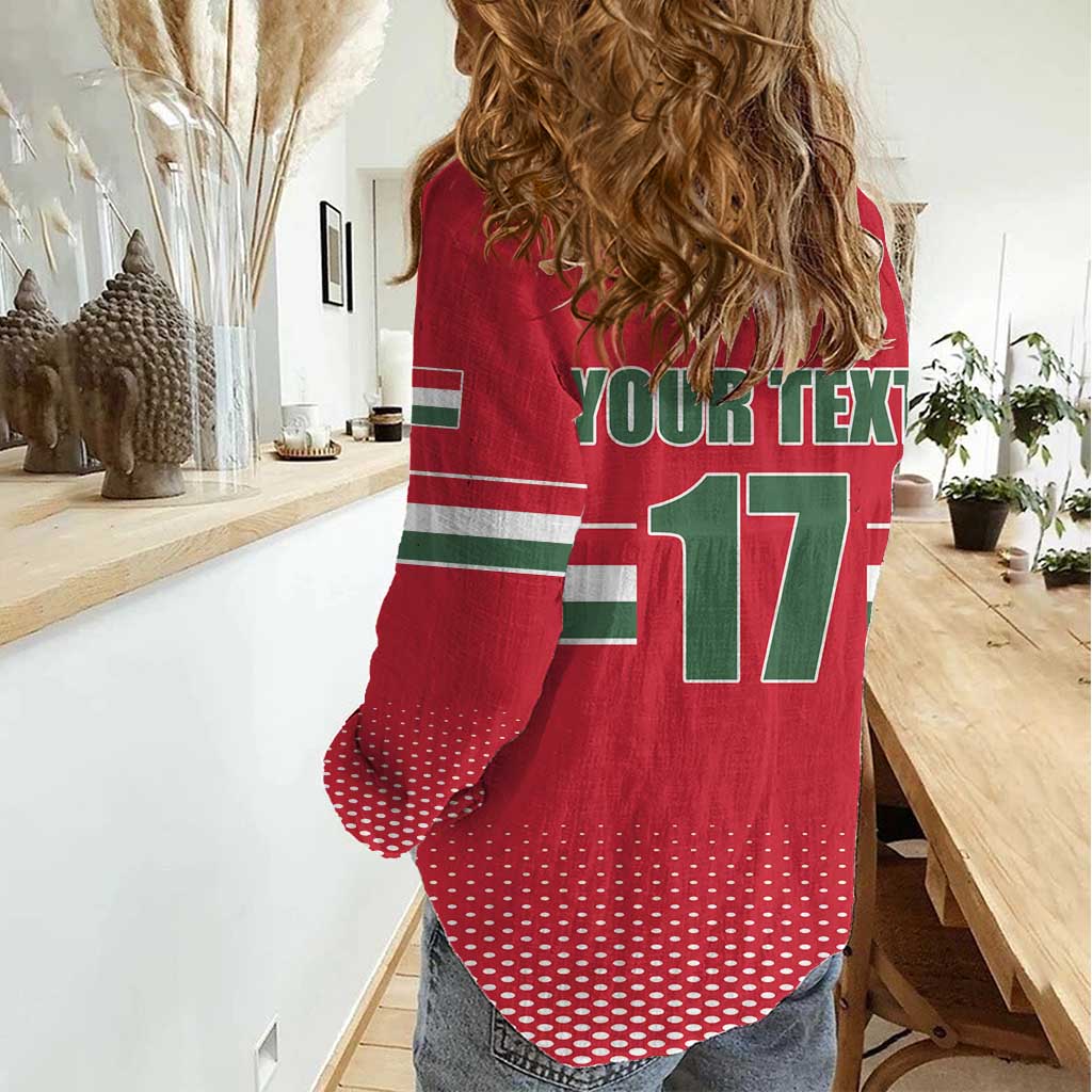 Custom Hungary Ice Hockey Women Casual Shirt Red Style Come on Magyars