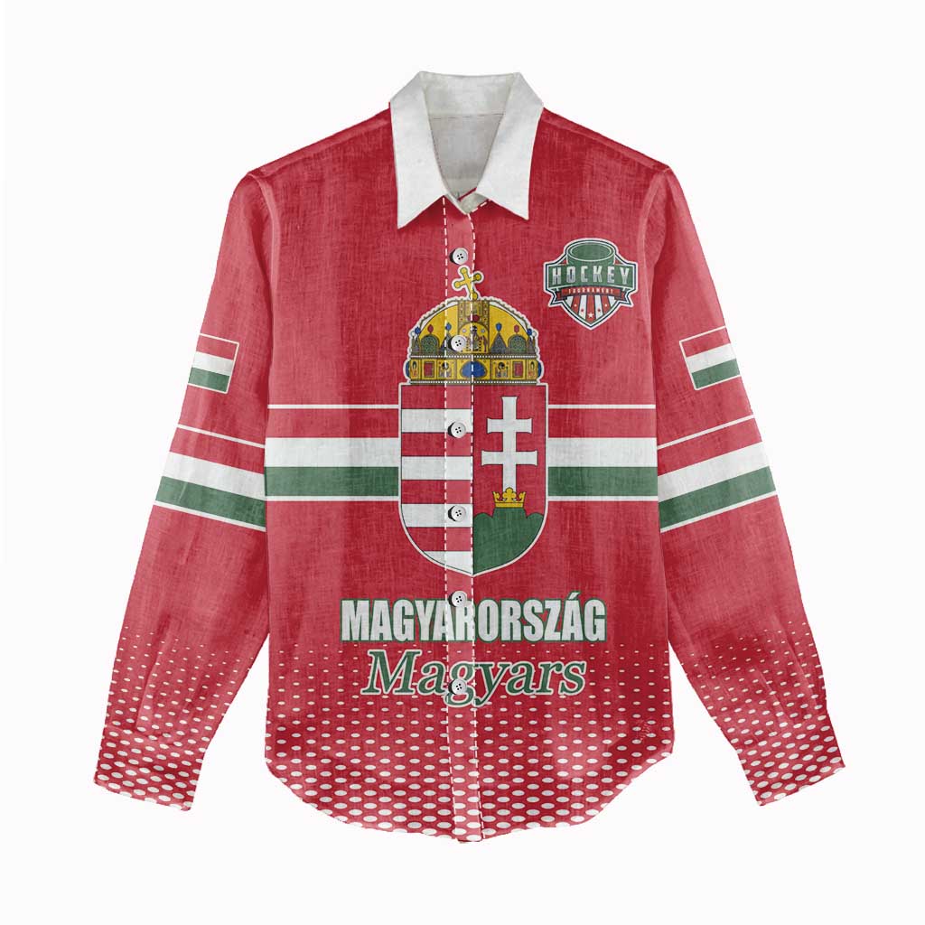 Custom Hungary Ice Hockey Women Casual Shirt Red Style Come on Magyars