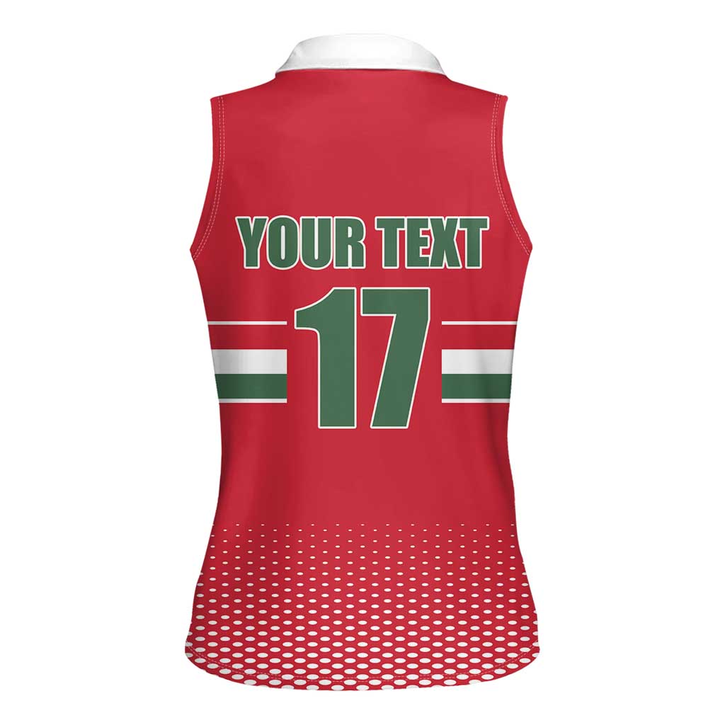 Custom Hungary Ice Hockey Women Sleeveless Polo Shirt Red Style Come on Magyars