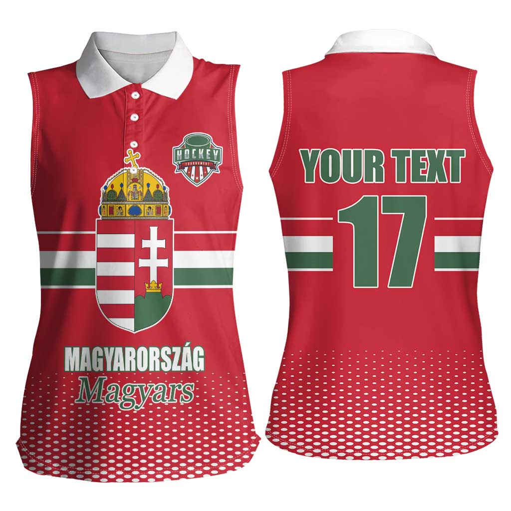 Custom Hungary Ice Hockey Women Sleeveless Polo Shirt Red Style Come on Magyars