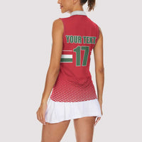 Custom Hungary Ice Hockey Women Sleeveless Polo Shirt Red Style Come on Magyars