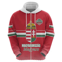 Custom Hungary Ice Hockey Zip Hoodie Red Style Come on Magyars