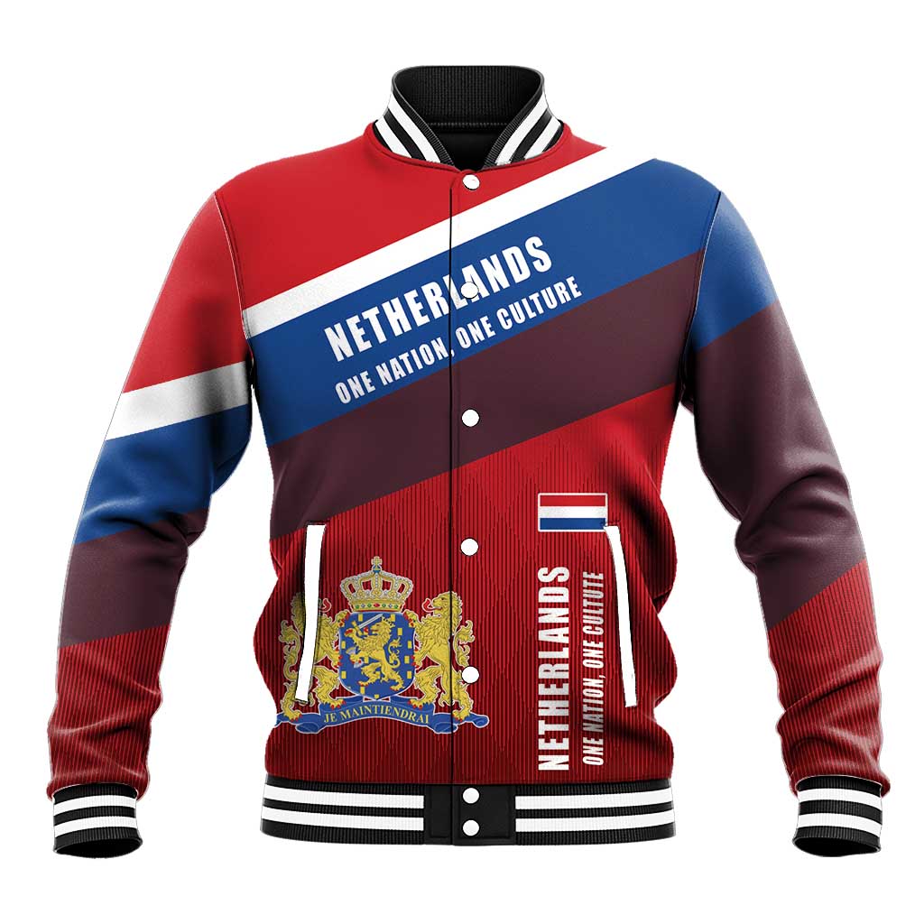 Personalized Netherlands Lion Baseball Jacket Nederland Flag and Coat of Arms