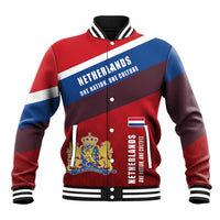 Personalized Netherlands Lion Baseball Jacket Nederland Flag and Coat of Arms