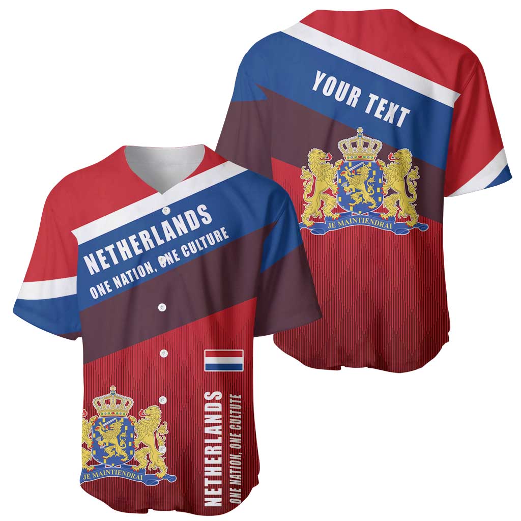 Personalized Netherlands Lion Baseball Jersey Nederland Flag and Coat of Arms