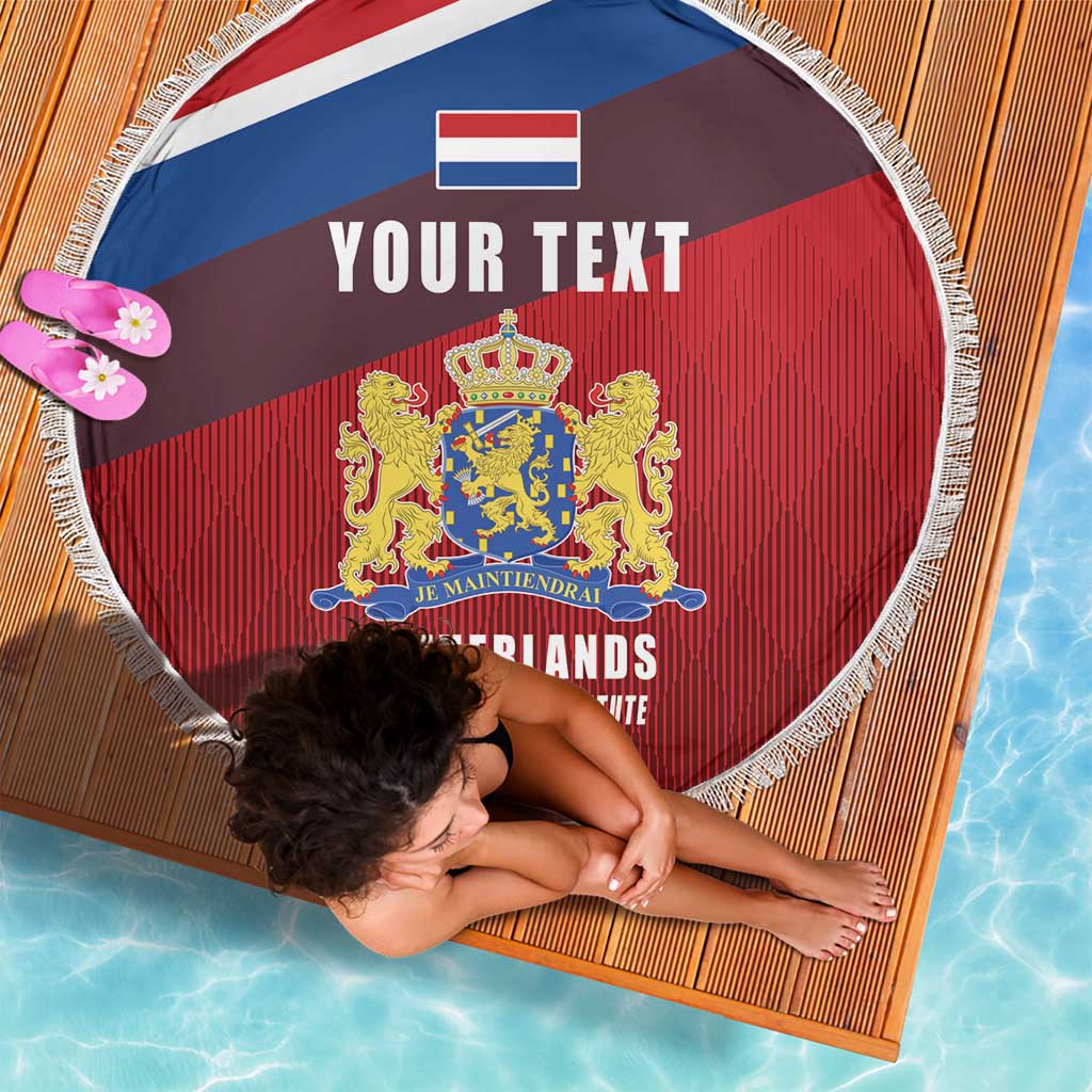 Personalized Netherlands Lion Beach Blanket Nederland Flag and Coat of Arms