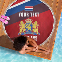 Personalized Netherlands Lion Beach Blanket Nederland Flag and Coat of Arms