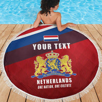 Personalized Netherlands Lion Beach Blanket Nederland Flag and Coat of Arms