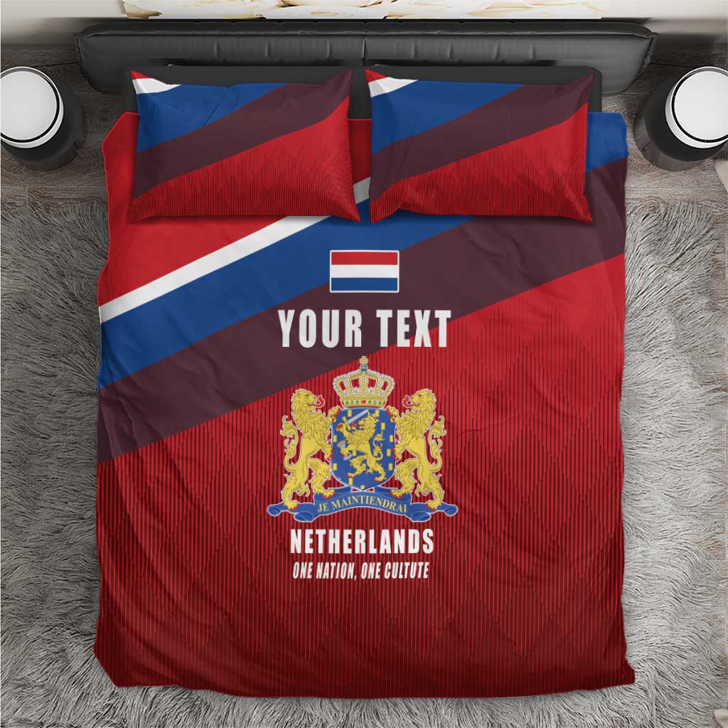 Personalized Netherlands Lion Bedding Set Nederland Flag and Coat of Arms