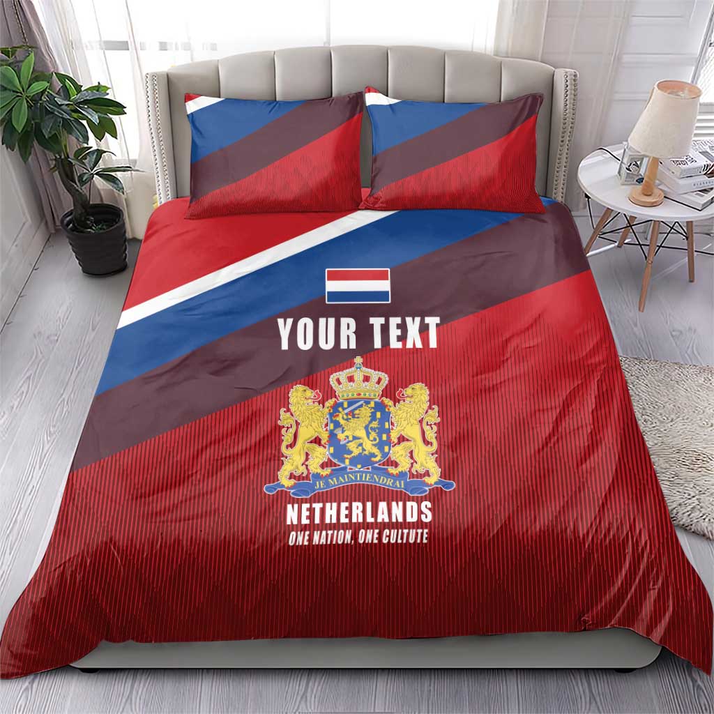 Personalized Netherlands Lion Bedding Set Nederland Flag and Coat of Arms