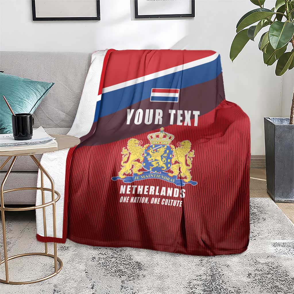 Personalized Netherlands Lion Blanket Nederland Flag and Coat of Arms