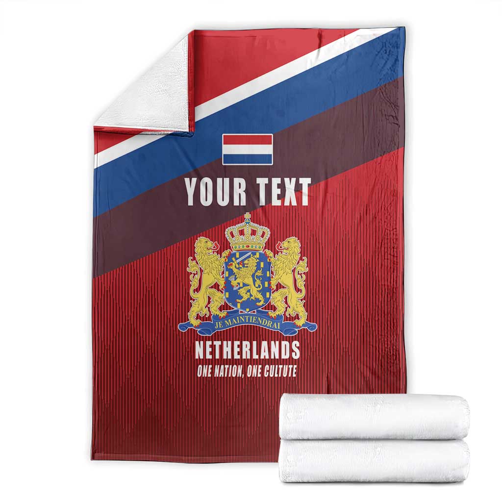 Personalized Netherlands Lion Blanket Nederland Flag and Coat of Arms