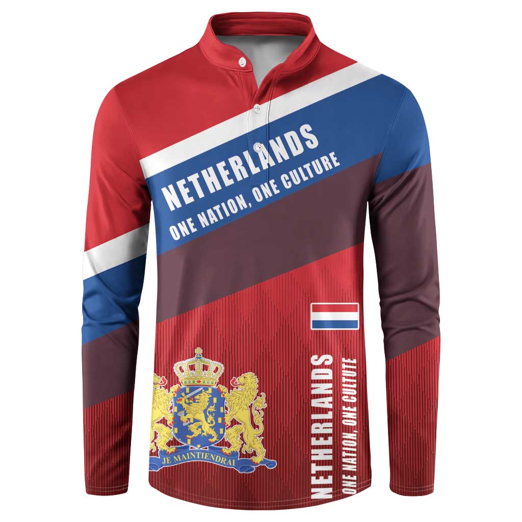 Personalized Netherlands Lion Button Sweatshirt Nederland Flag and Coat of Arms