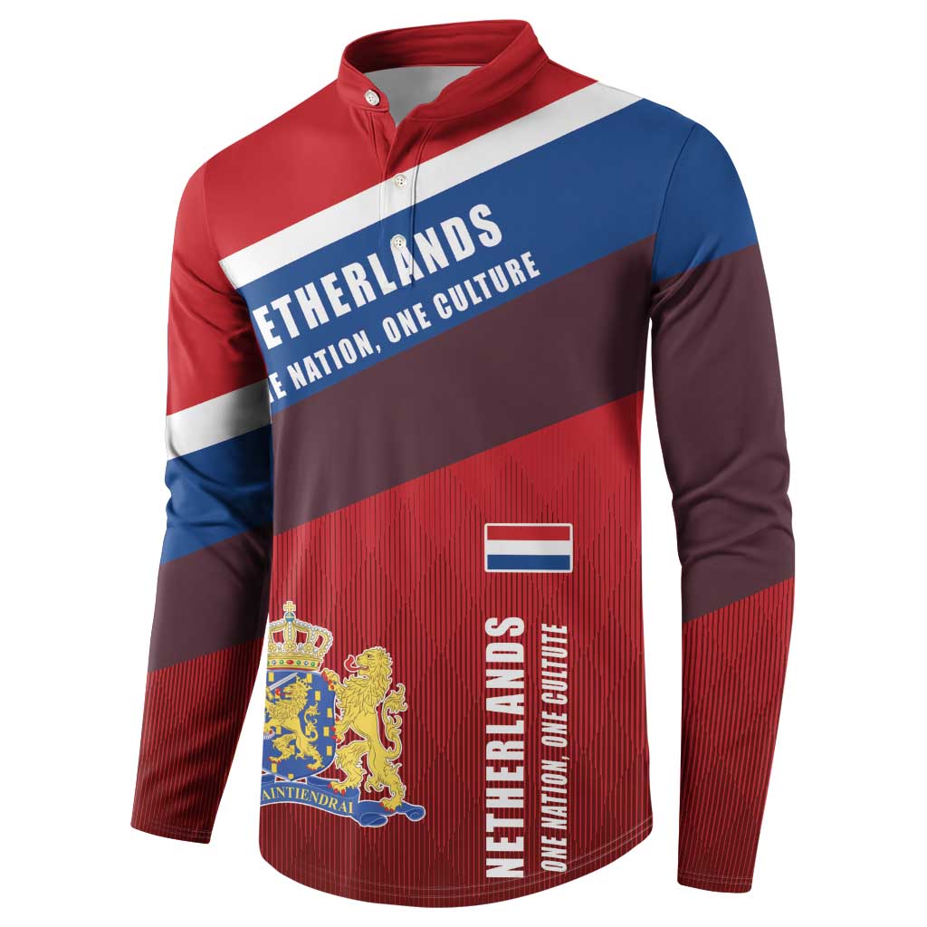 Personalized Netherlands Lion Button Sweatshirt Nederland Flag and Coat of Arms