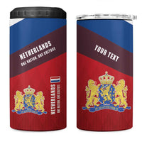 Personalized Netherlands Lion 4 in 1 Can Cooler Tumbler Nederland Flag and Coat of Arms
