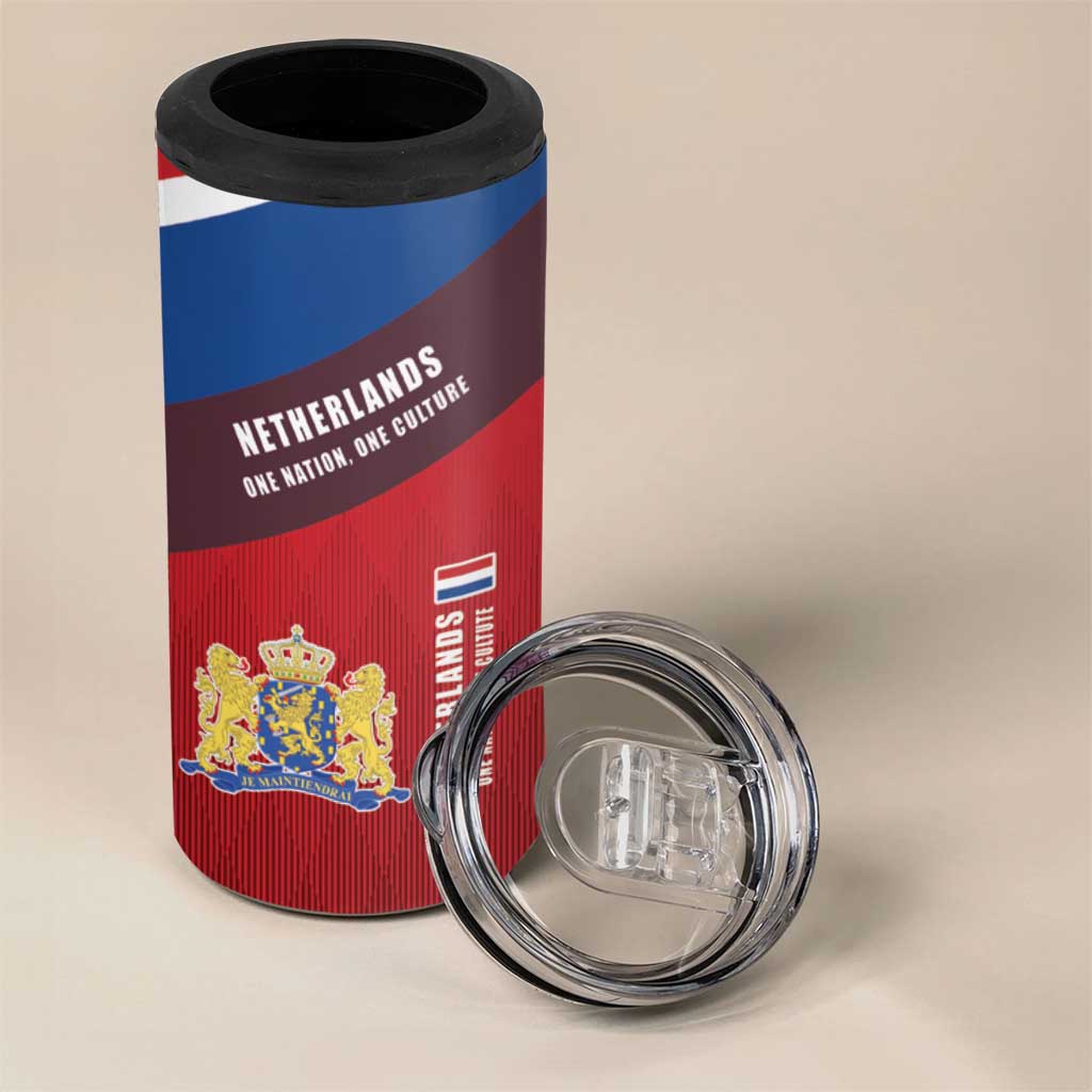 Personalized Netherlands Lion 4 in 1 Can Cooler Tumbler Nederland Flag and Coat of Arms