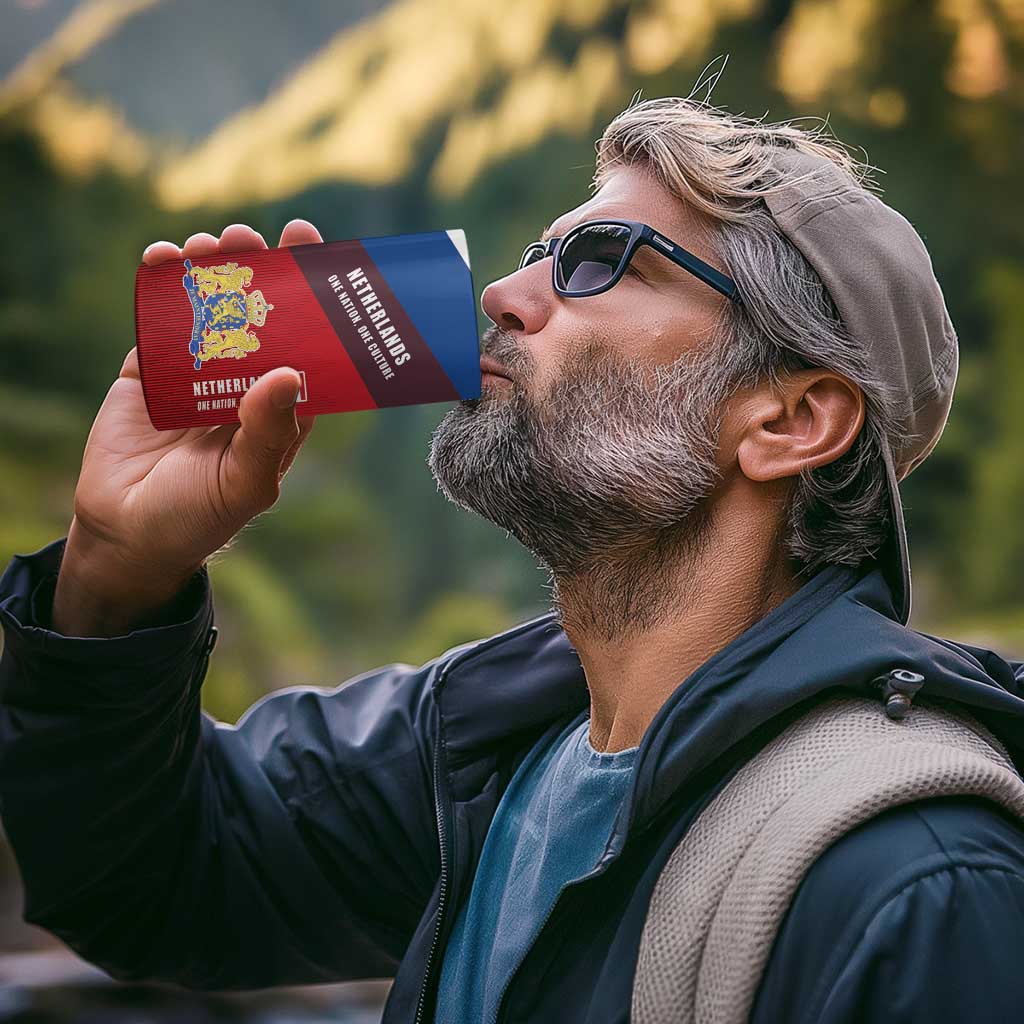 Personalized Netherlands Lion 4 in 1 Can Cooler Tumbler Nederland Flag and Coat of Arms