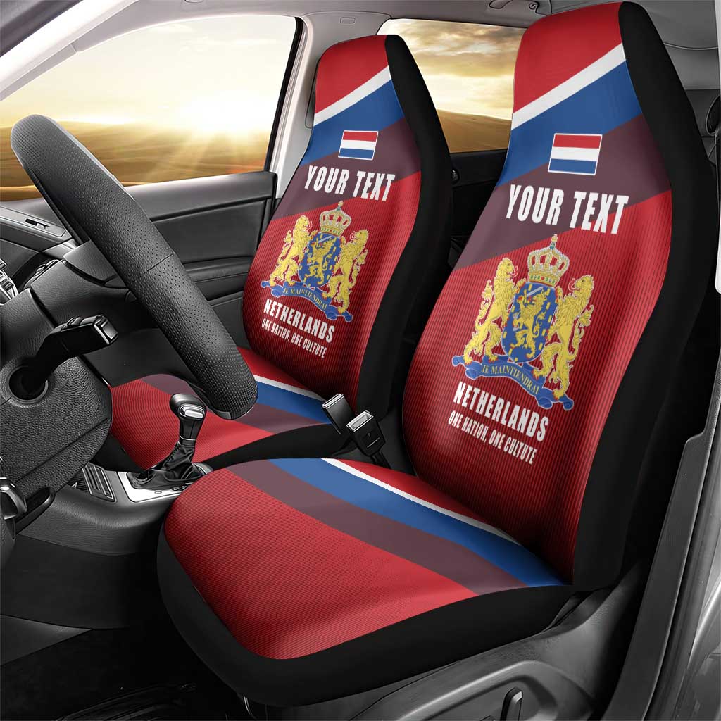 Personalized Netherlands Lion Car Seat Cover Nederland Flag and Coat of Arms