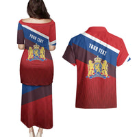 Personalized Netherlands Lion Couples Matching Puletasi and Hawaiian Shirt Nederland Flag and Coat of Arms