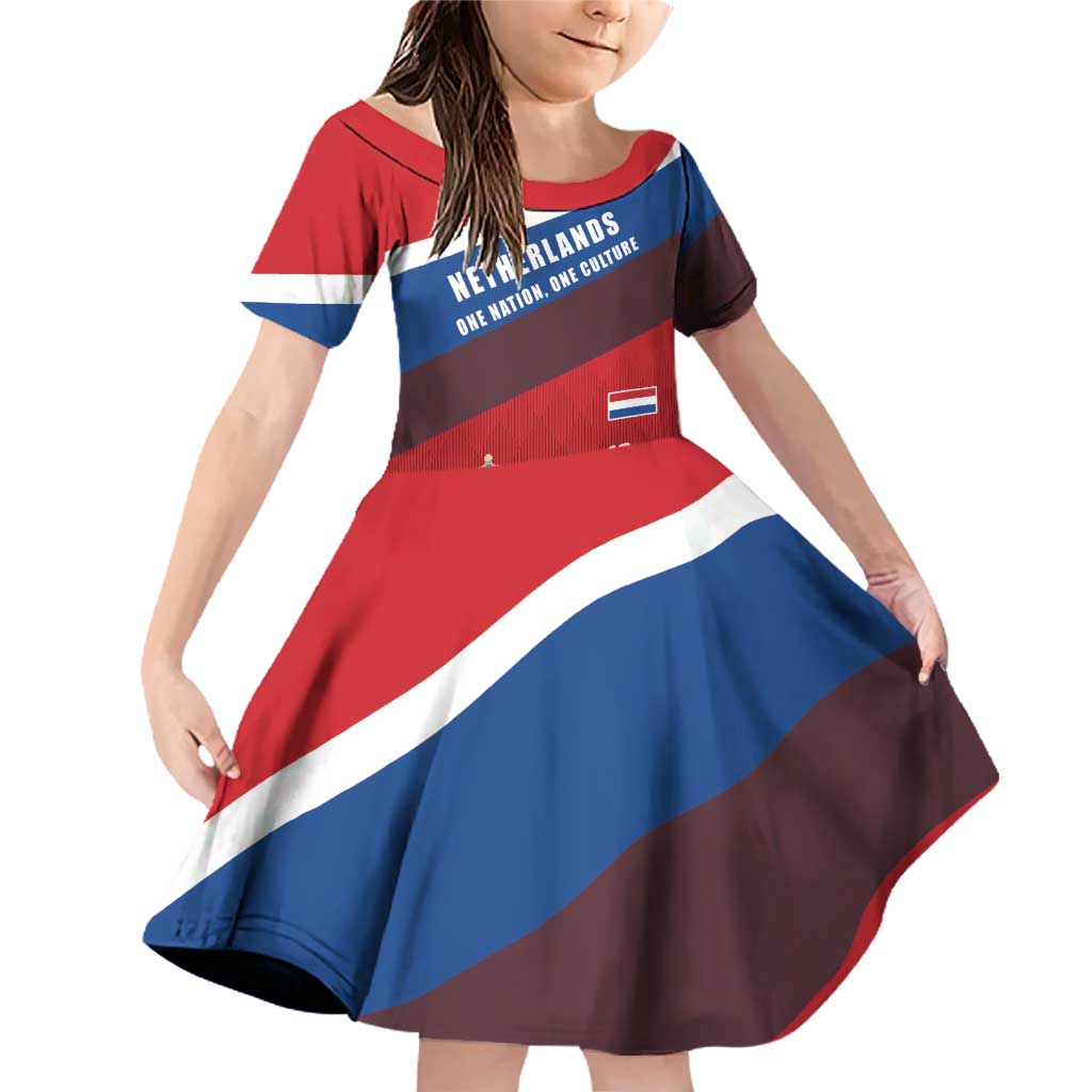 Personalized Netherlands Lion Family Matching Off Shoulder Short Dress and Hawaiian Shirt Nederland Flag and Coat of Arms