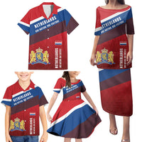 Personalized Netherlands Lion Family Matching Puletasi and Hawaiian Shirt Nederland Flag and Coat of Arms
