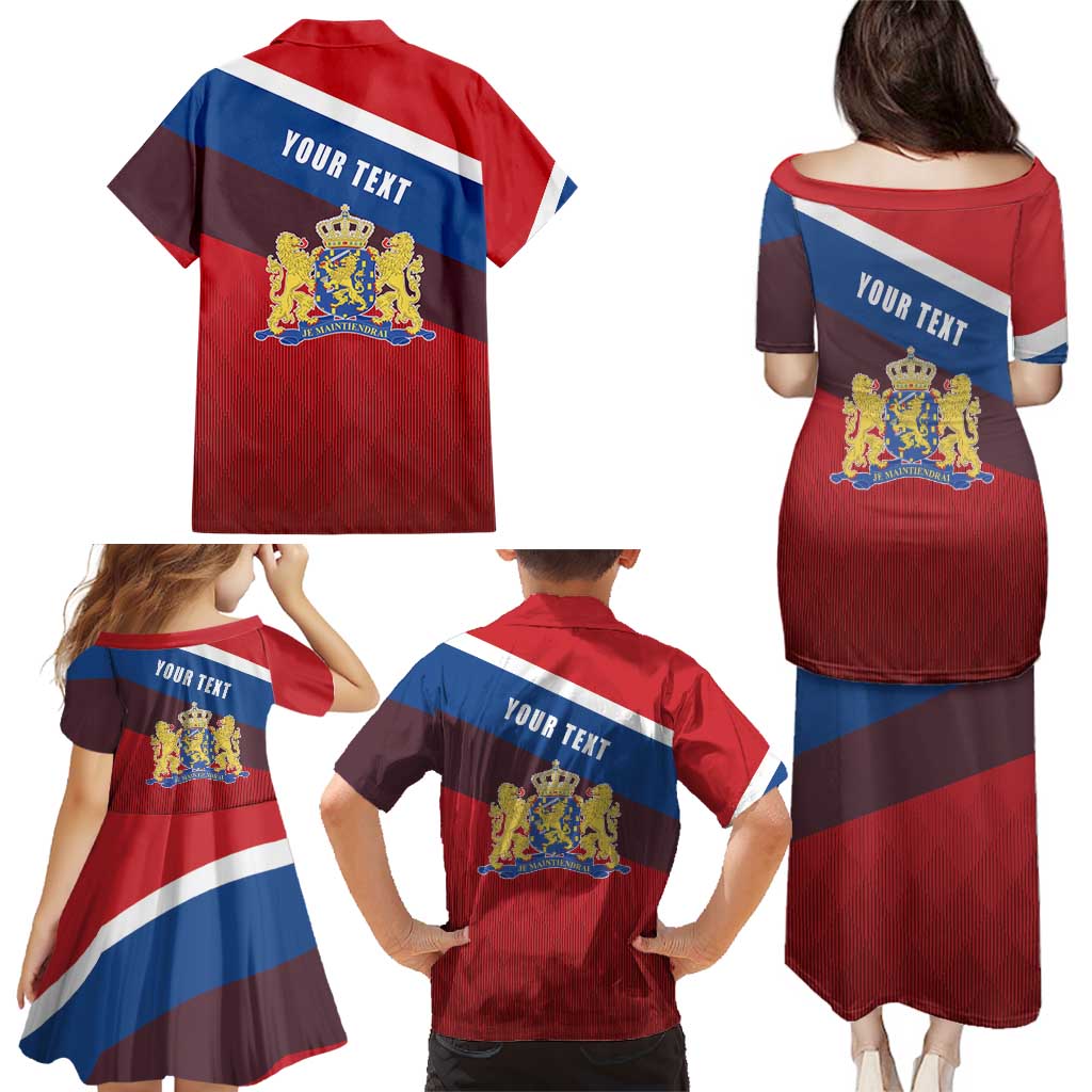 Personalized Netherlands Lion Family Matching Puletasi and Hawaiian Shirt Nederland Flag and Coat of Arms